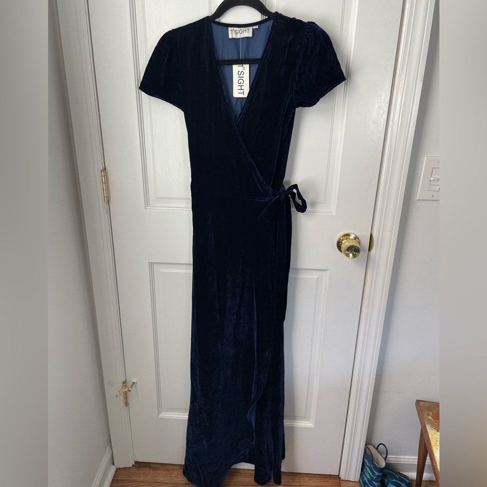 Elegant Navy Wrap Dress